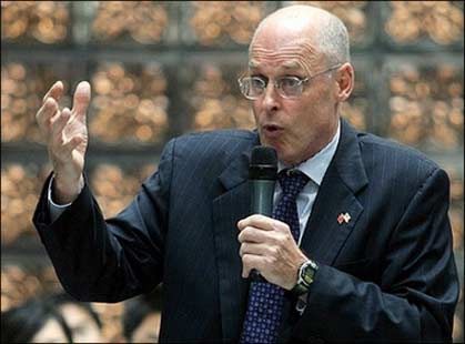 Treasury Secretary Henry Paulson, seen here in September 2006, said that China is unlikely to overtake the United States as the world's largest economy, and in fact faces important