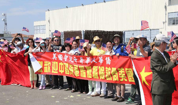 Chinese warships visit US navy base after joint drill