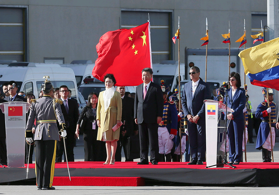 Xi Jinping arrive en Equateur pour sa troisième visite en Amérique Latine depuis 2013