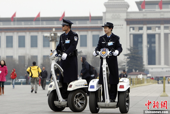 警察在天安門廣場執勤