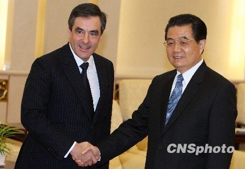 胡錦濤會晤法國總理菲永 中法關系回暖