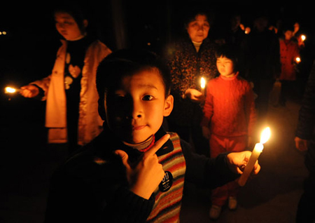 南京：燭光照亮“地球一小時”之夜