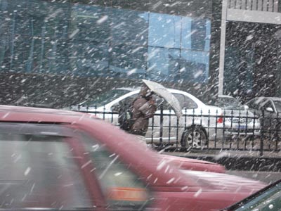 煙臺(tái)喜降首場(chǎng)冬雪