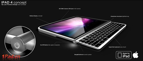 蘋果iPad 4概念機曝光 設計側滑鍵盤