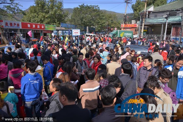 北京:香山紅葉迎來賞紅高峰 停車場8點就滿了