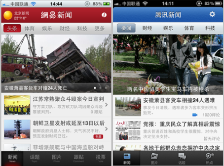 網易譴責騰訊抄襲新聞客戶端 要求其下架抄襲APP