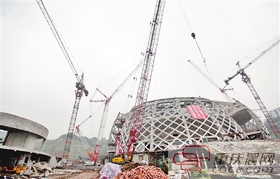 重慶最復雜最異型建筑主體完工 國際馬戲城明年開放