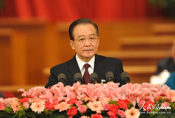 人大會(huì)議開(kāi)幕 溫家寶作政府工作報(bào)告