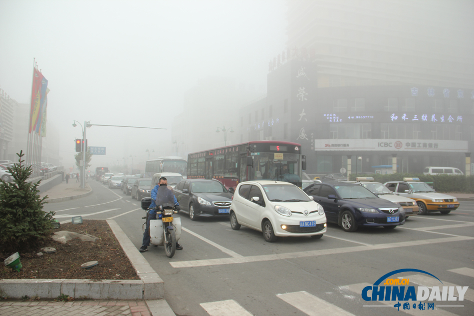 長春迎來大霧天 空氣質量嚴重污染