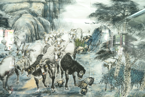 濟南趵突泉公園舉行謝君“百羊開泰”畫展