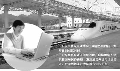 京津城際高鐵試行網(wǎng)絡(luò)售票 車票網(wǎng)上買刷證進出站