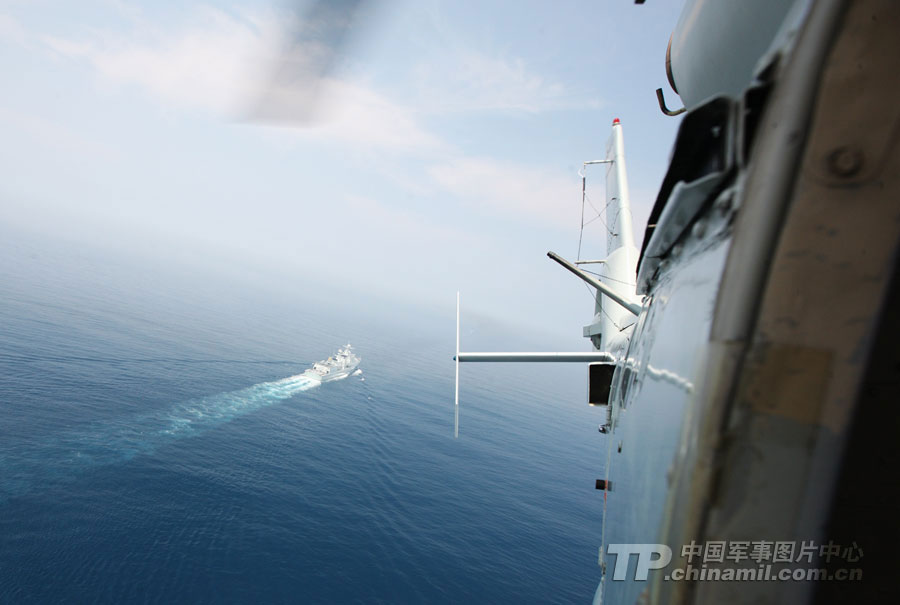 中俄聯合軍演 我軍直-9與俄巡洋艦并肩反潛