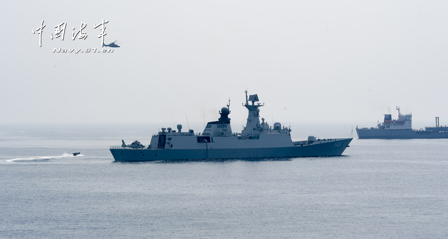 中俄聯合軍演 我軍直-9與俄巡洋艦并肩反潛