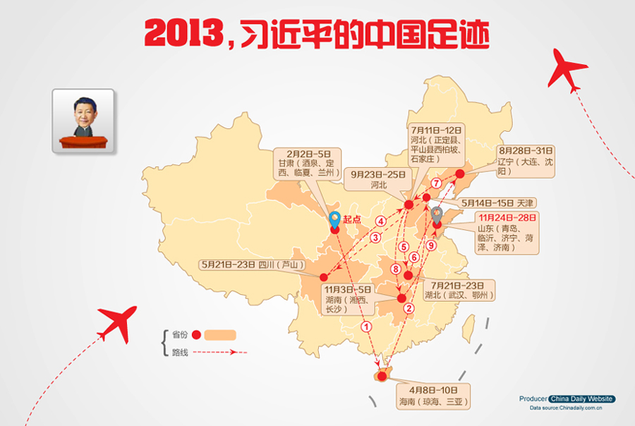 中國日報網年終特別策劃：2013年，習近平的中國足跡[組圖]