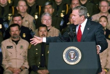 President Bush speaks about border and immigration reform at Davis-Monthan Air Force Base in Tucson, Ariz., Monday, Nov. 28, 2005.