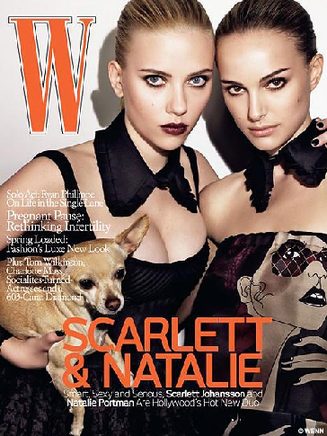 Portman and Johansson share a red carpet kiss