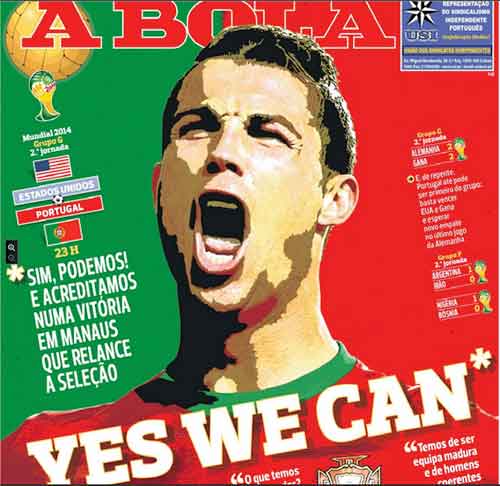 美國隊輸球遭調(diào)侃：媒體刊大幅標語“Yes We Can!”