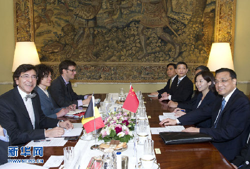 李克強與比利時首相迪呂波舉行會談