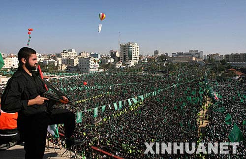 綠色裝裹加沙地帶 哈馬斯慶祝成立22周年