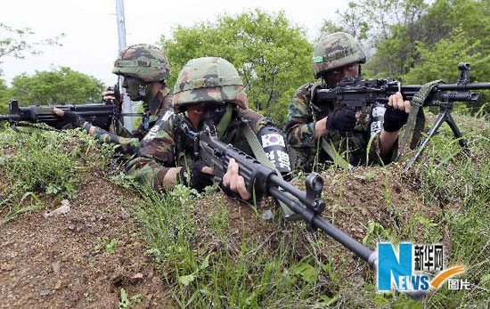 組圖：韓國軍隊在韓朝邊界舉行軍演