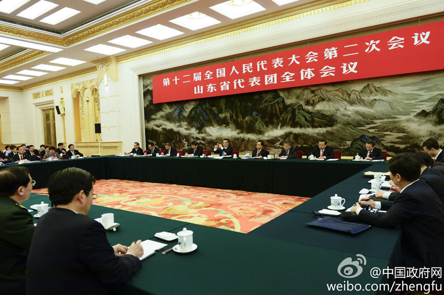 李克強參加山東代表團審議