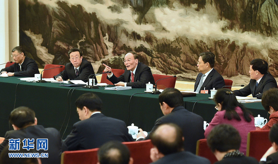 習近平等分別參加全國人大會議一些代表團審議