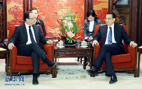 李克強會見法國總統奧朗德