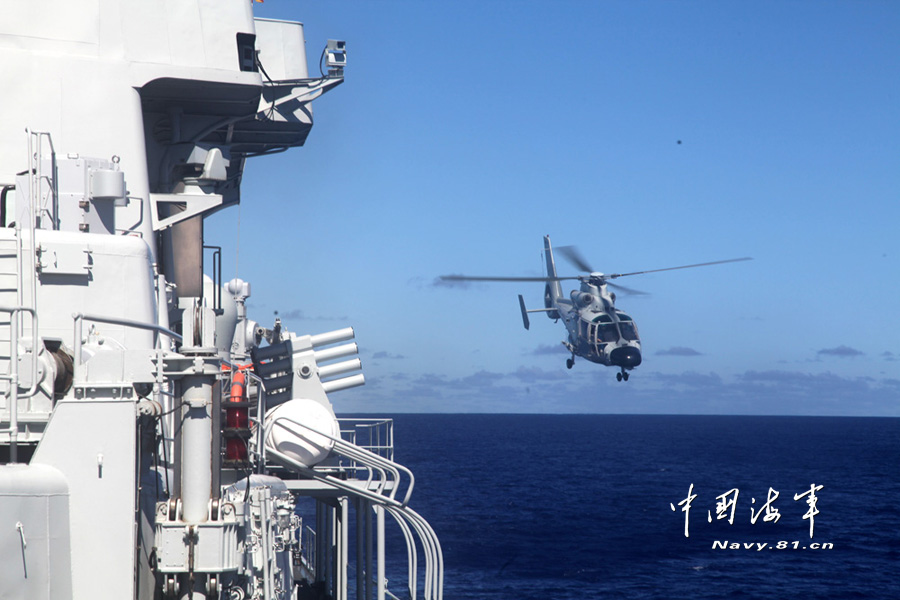 中國(guó)海軍西太平洋訓(xùn)練:直升機(jī)引導(dǎo)超視距導(dǎo)彈攻擊