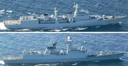 中國海軍艦艇艦隊首次通過宗谷海峽駛向太平洋