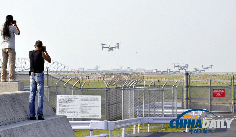 美軍“魚鷹”運輸機(jī)飛往沖繩基地（高清組圖）