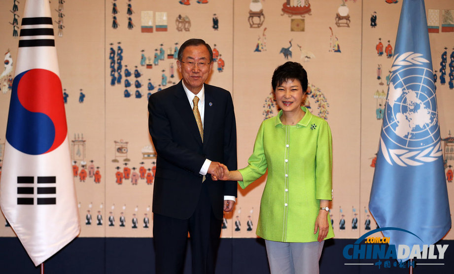 潘基文“回娘家” 與韓國總統樸槿惠舉行會談（高清組圖）