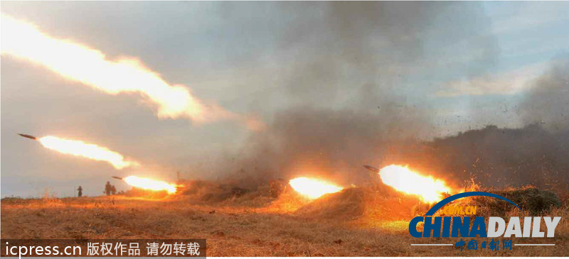金正恩指導朝鮮人民軍火力打擊訓練（組圖）