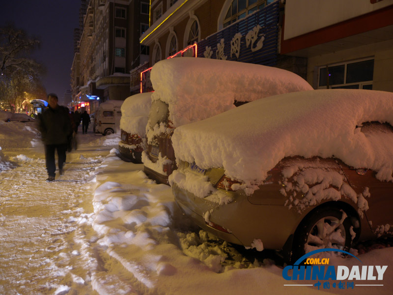 黑龍江牡丹江遭受暴雪襲擊