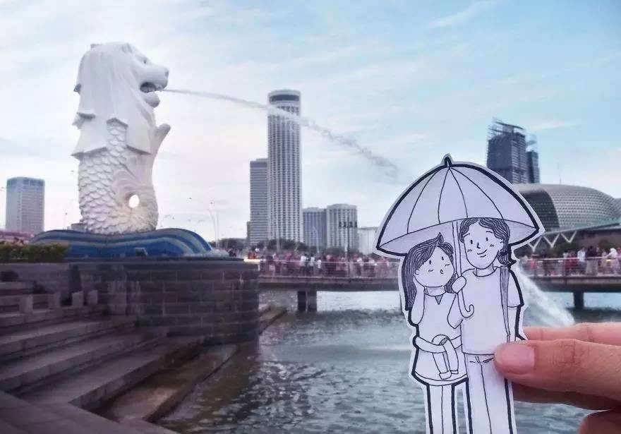 旅行時怎么秀恩愛更有新意？除了自拍還可以這么玩（組圖）