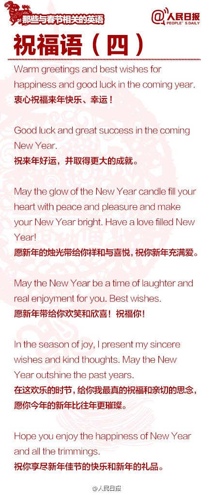 長知識！100個與春節(jié)有關(guān)的英文用語