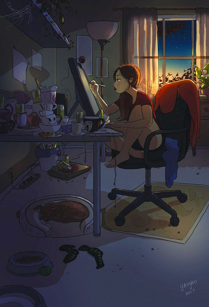 漫畫(huà)揭示單身女孩的幸福生活（組圖）
