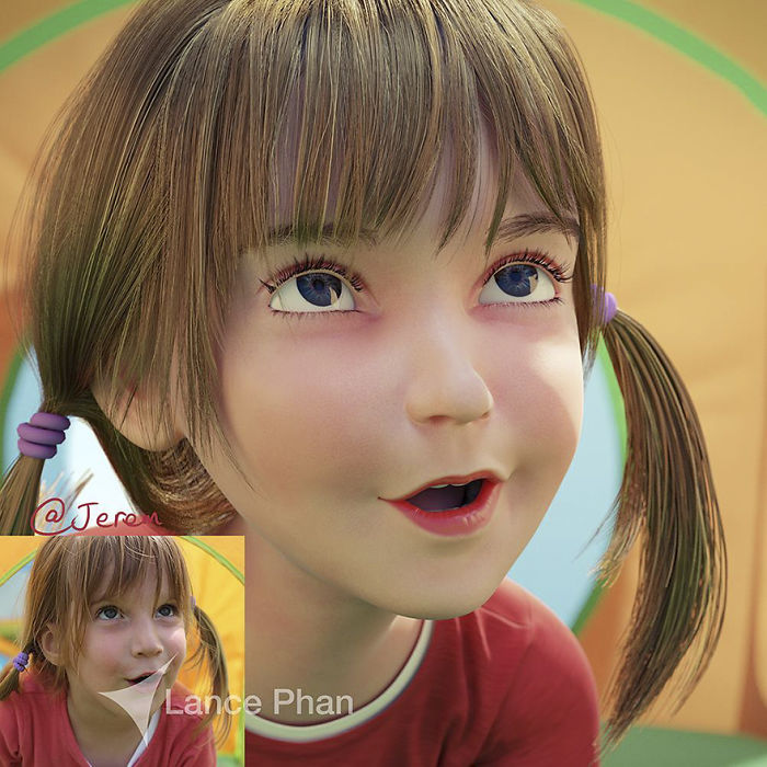 真人肖像變成動畫主角！3D藝術家實現你的“皮克斯夢”（組圖）