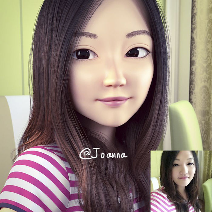 真人肖像變成動畫主角！3D藝術家實現你的“皮克斯夢”（組圖）