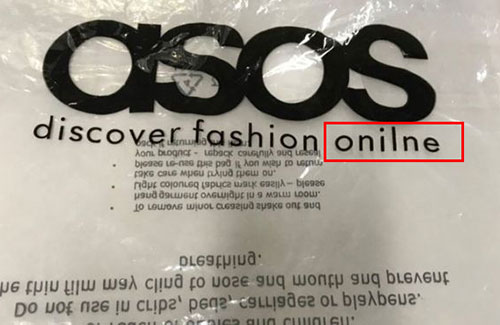 英國電商ASOS為包裝拼寫錯誤致歉，這些錯別字真的很尷尬！